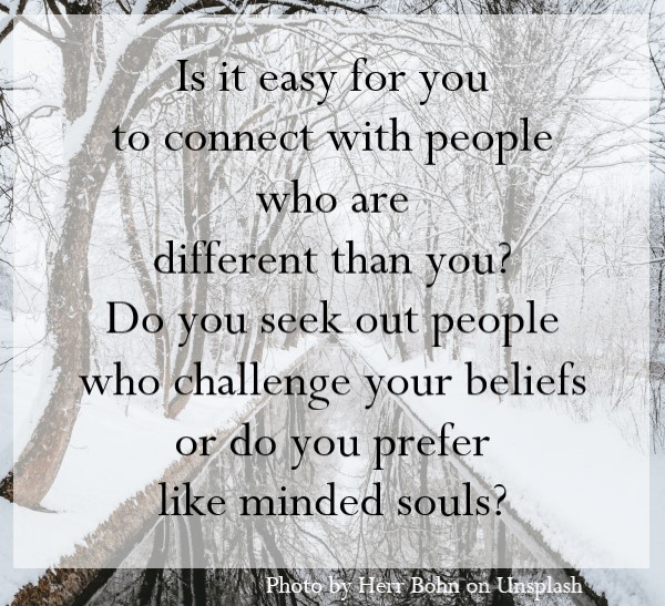 Do you seek out people who challenge your beliefs or do you prefer like minded souls?