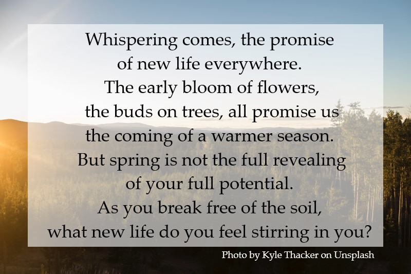 Spring is not the revealing of your full potential.