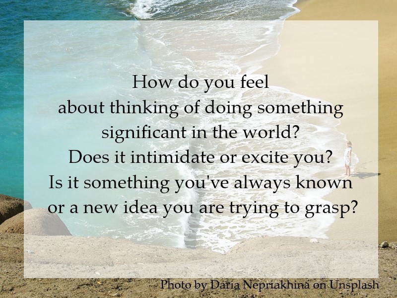 Does doing something significant in the world intimidate or excite you?